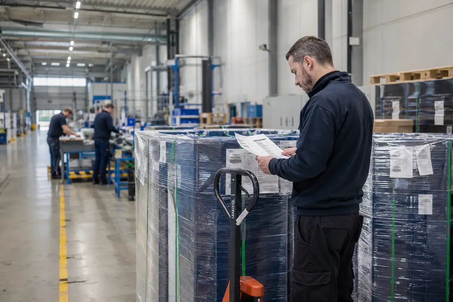 coordinación entre producción y almacén para preparar cargas en fábrica
